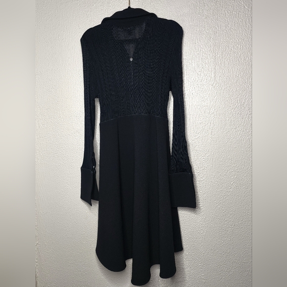 ELLERY Calabasas Zip Up Panel Long Sleeve Black Dress Size 14 - Picture 2 of 13